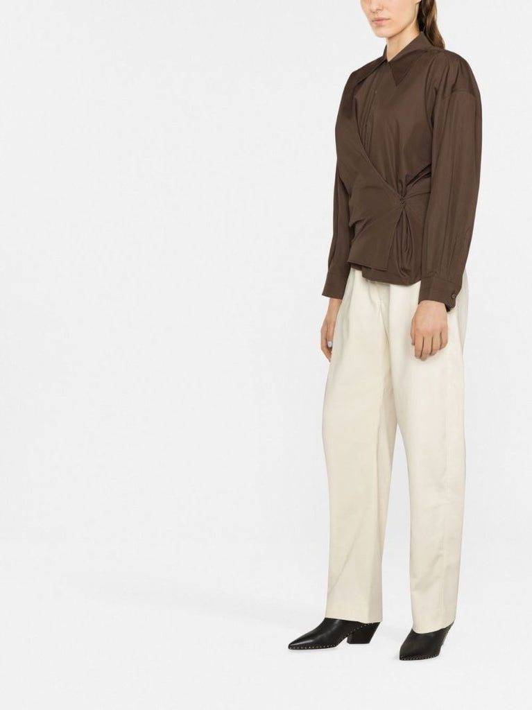Brown Twisted Cotton Shirt