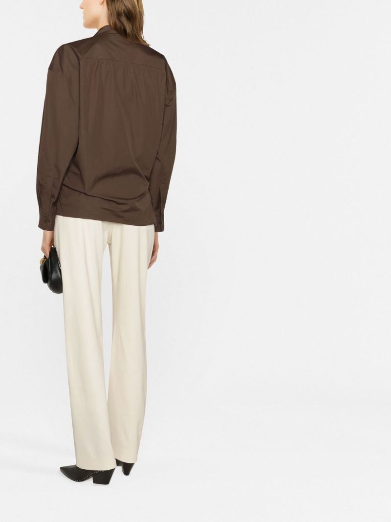 Brown Twisted Cotton Shirt