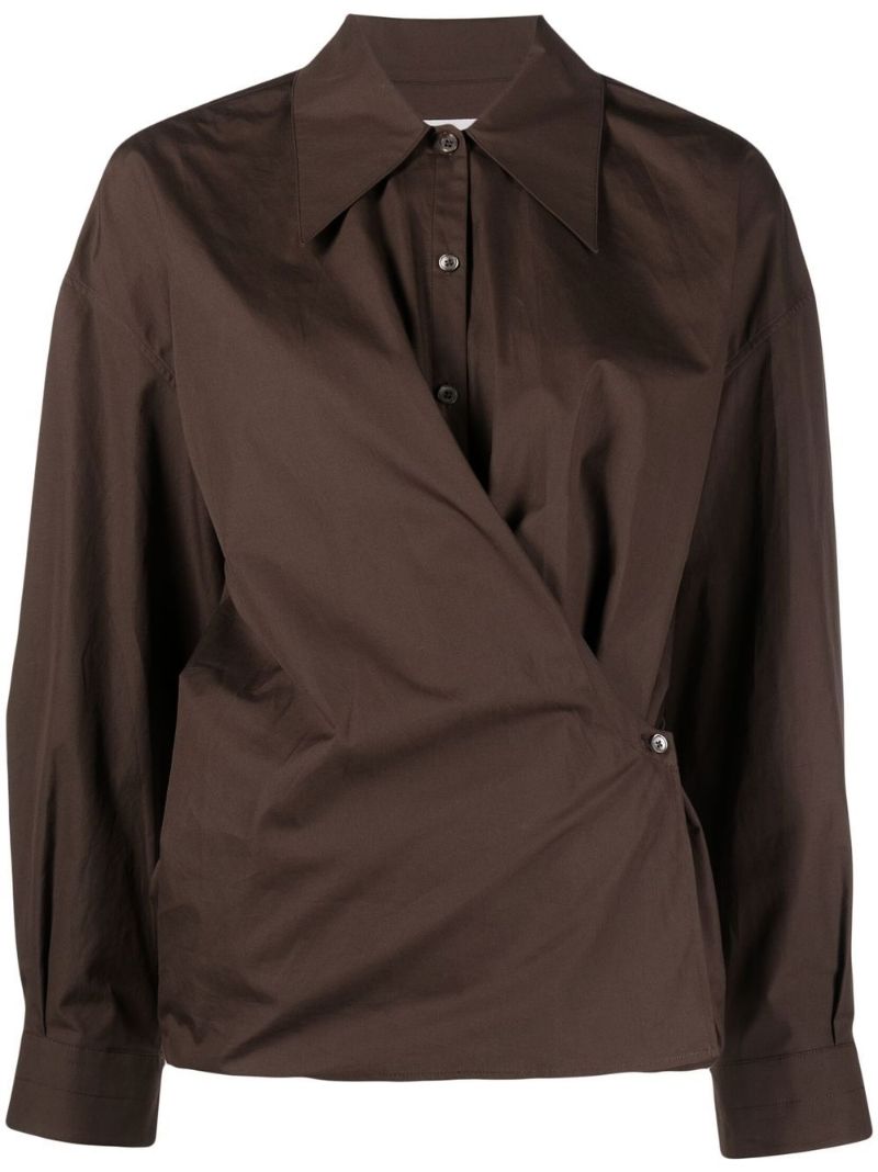 Brown Twisted Cotton Shirt
