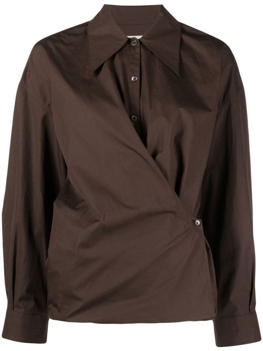 Brown Twisted Cotton Shirt