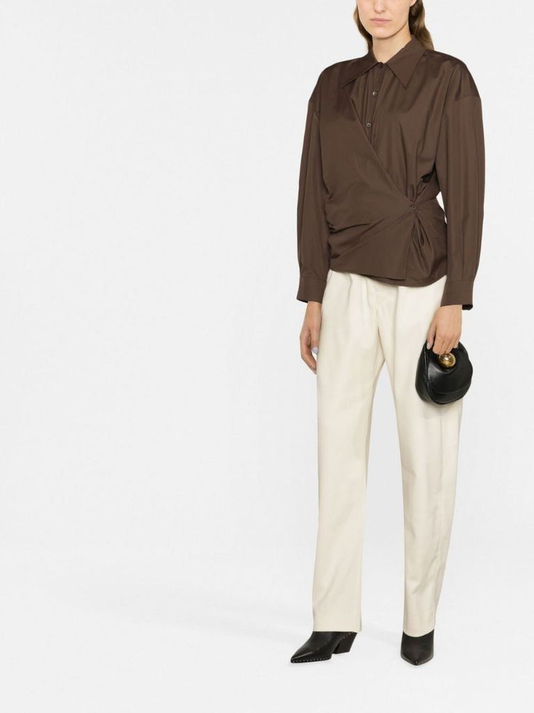 Brown Twisted Cotton Shirt