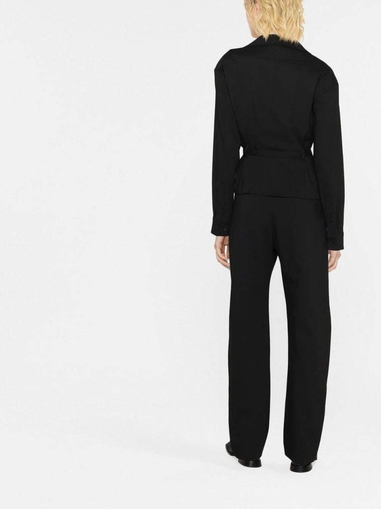 Black Convertible Collar Shirt