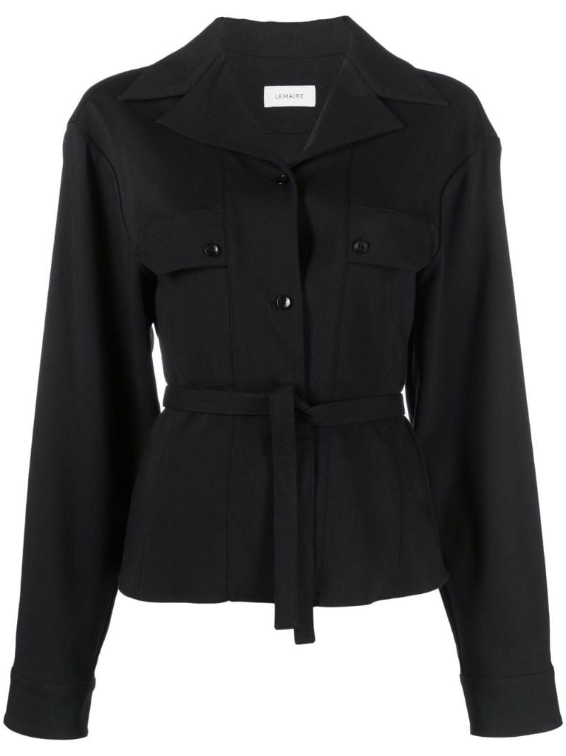 Black Convertible Collar Shirt