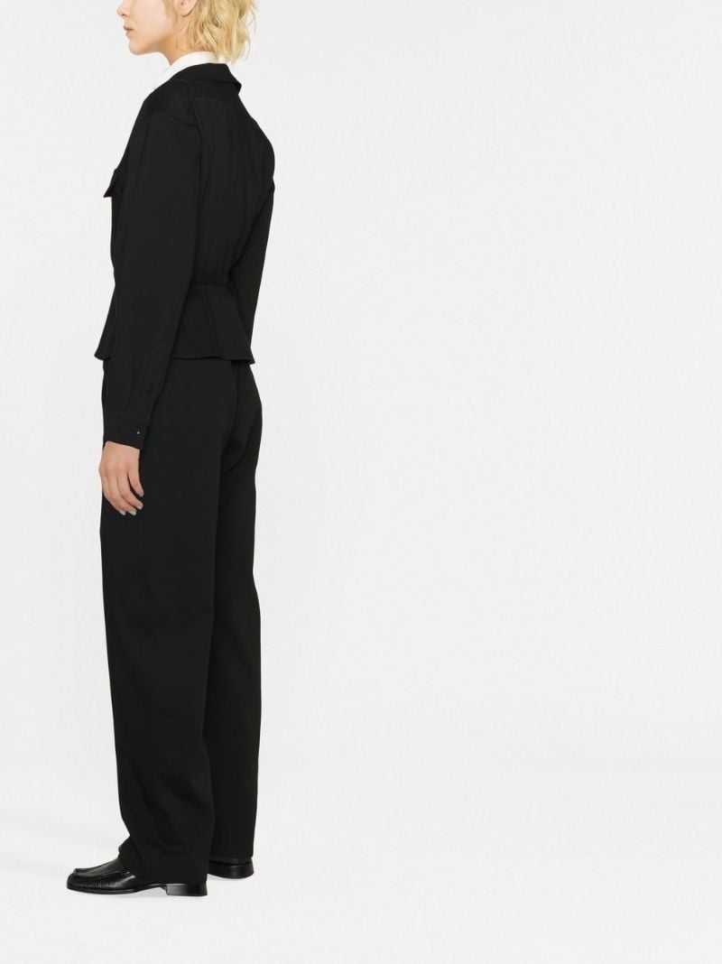Black Convertible Collar Shirt