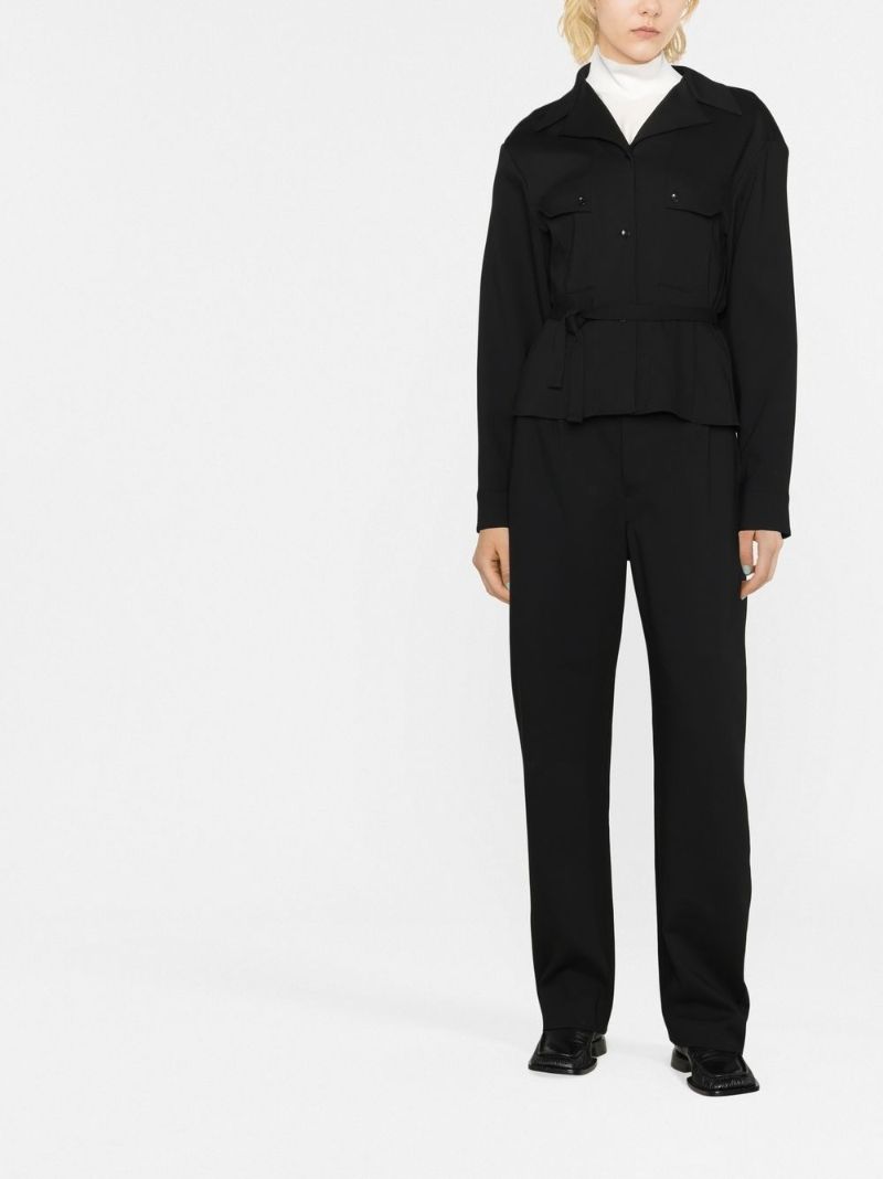 Black Convertible Collar Shirt