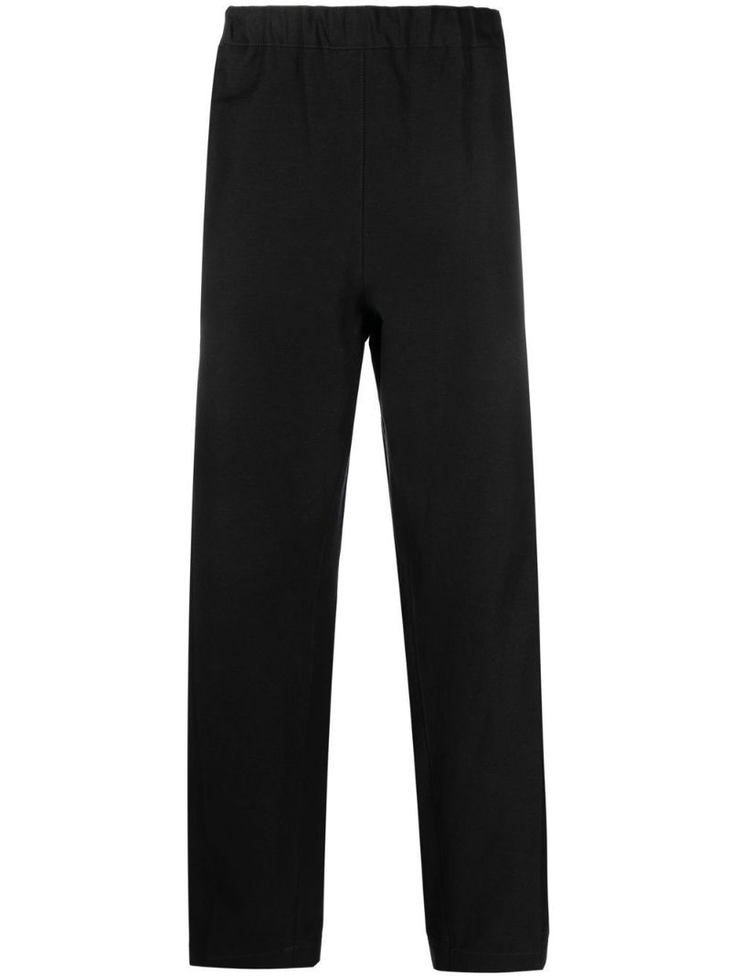 Black Cotton Straight-leg Trousers