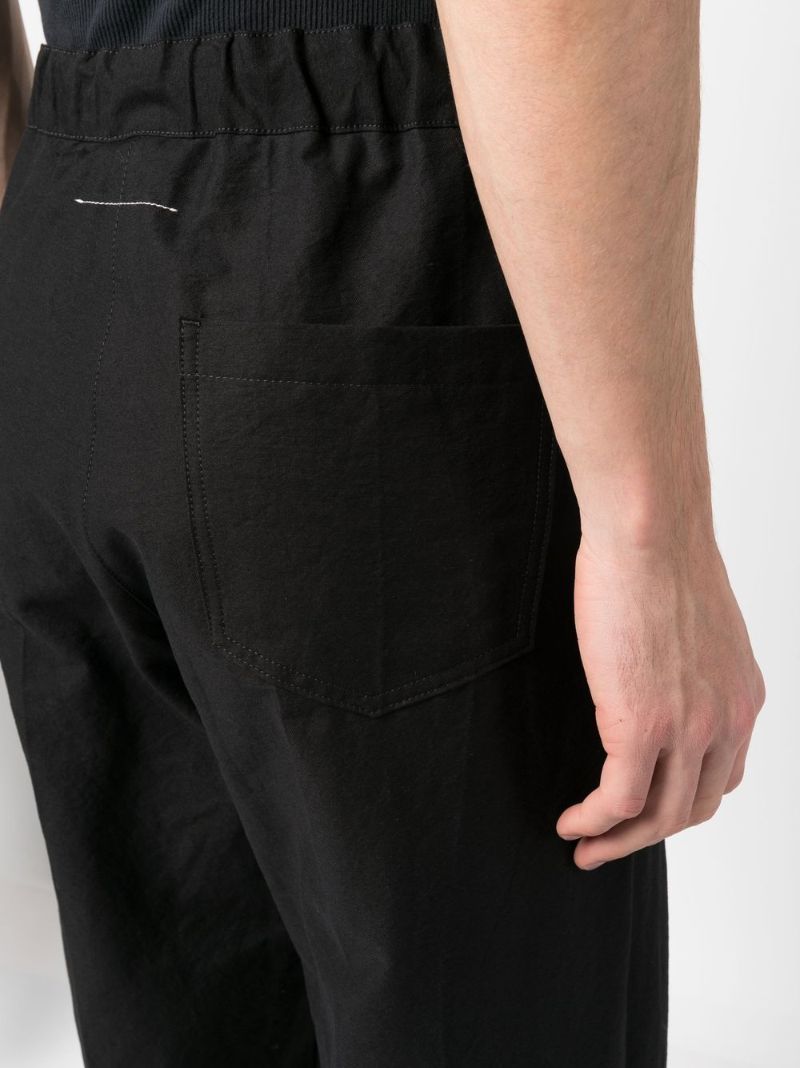 Black Cotton Straight-leg Trousers