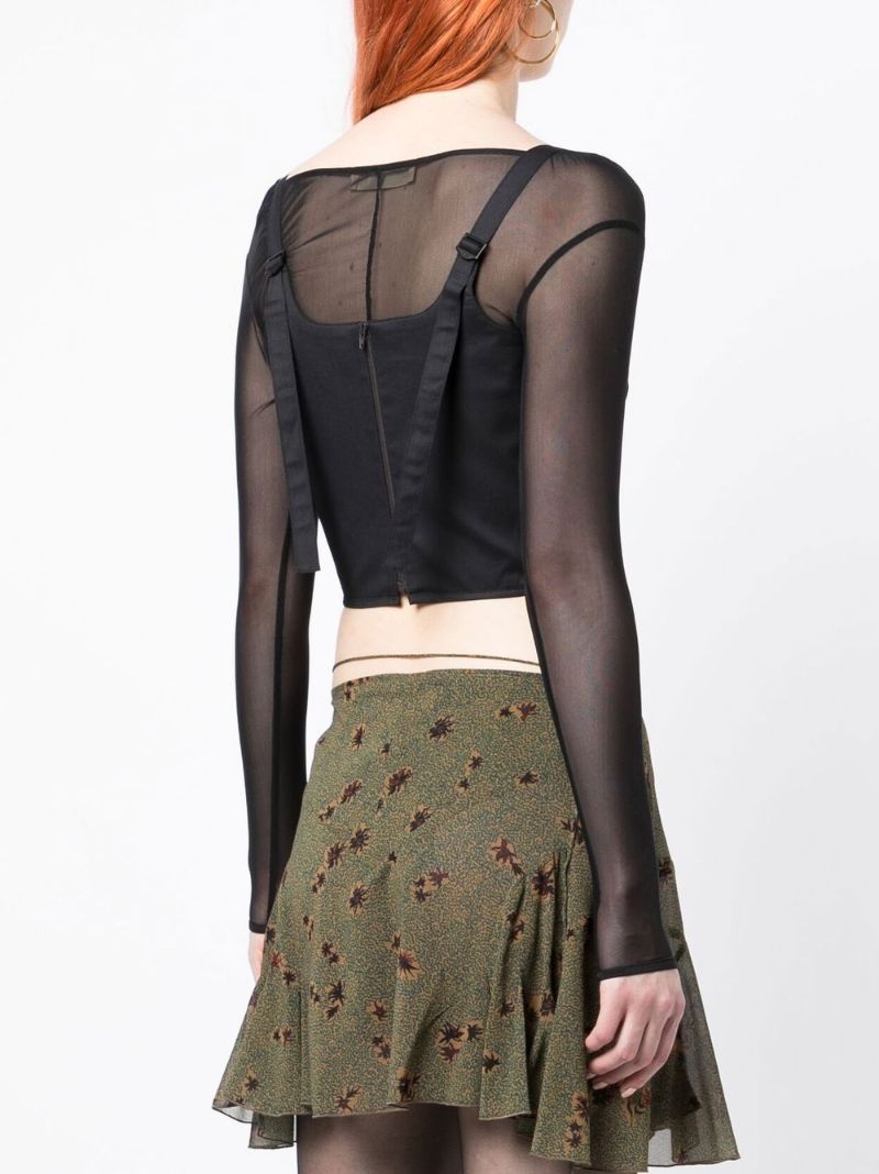 Black Craze Plunge Bustier Top