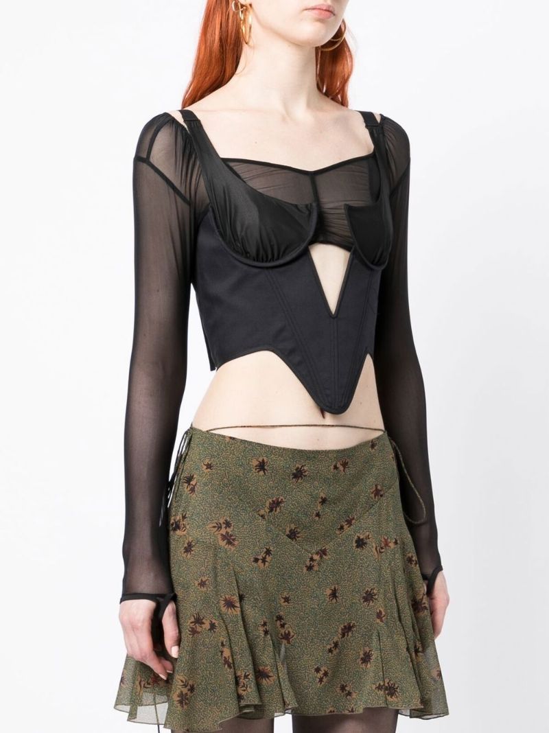 Black Craze Plunge Bustier Top