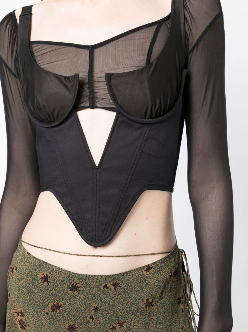 Black Craze Plunge Bustier Top