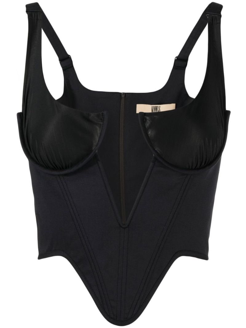 Black Craze Plunge Bustier Top