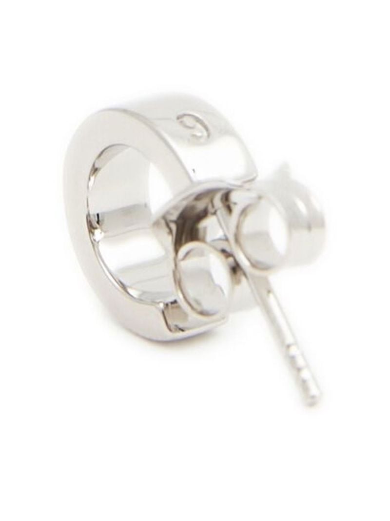 Sterling Silver Logo Hoop Single Earring