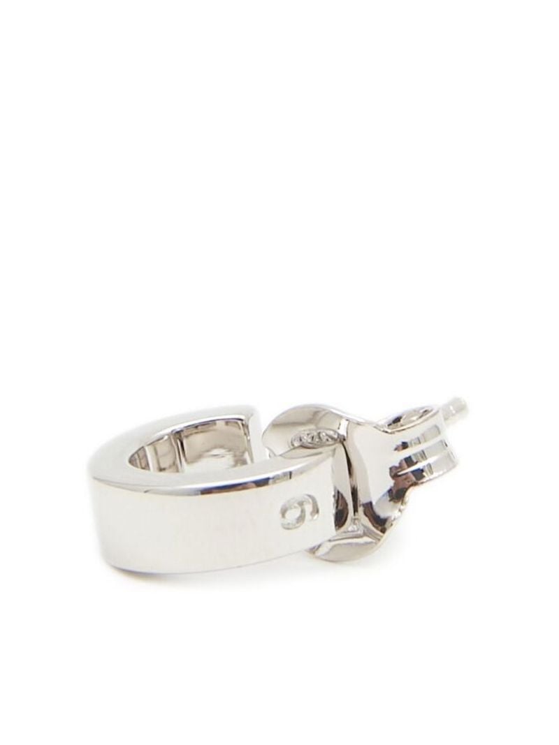 Sterling Silver Logo Hoop Single Earring