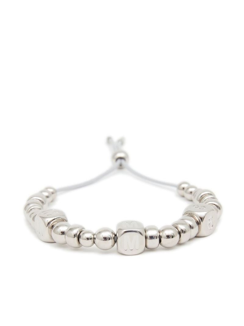 Silver-tone Bead Logo Bracelet