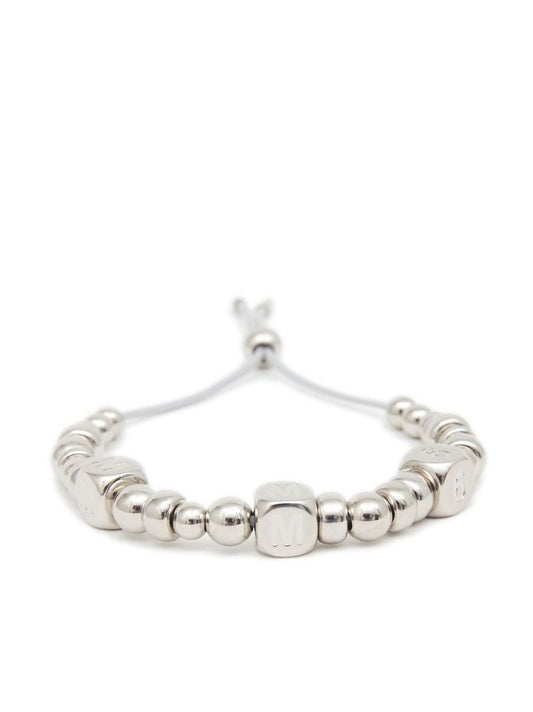 Silver-tone Bead Logo Bracelet