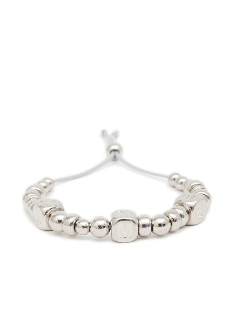 Silver-tone Bead Logo Bracelet
