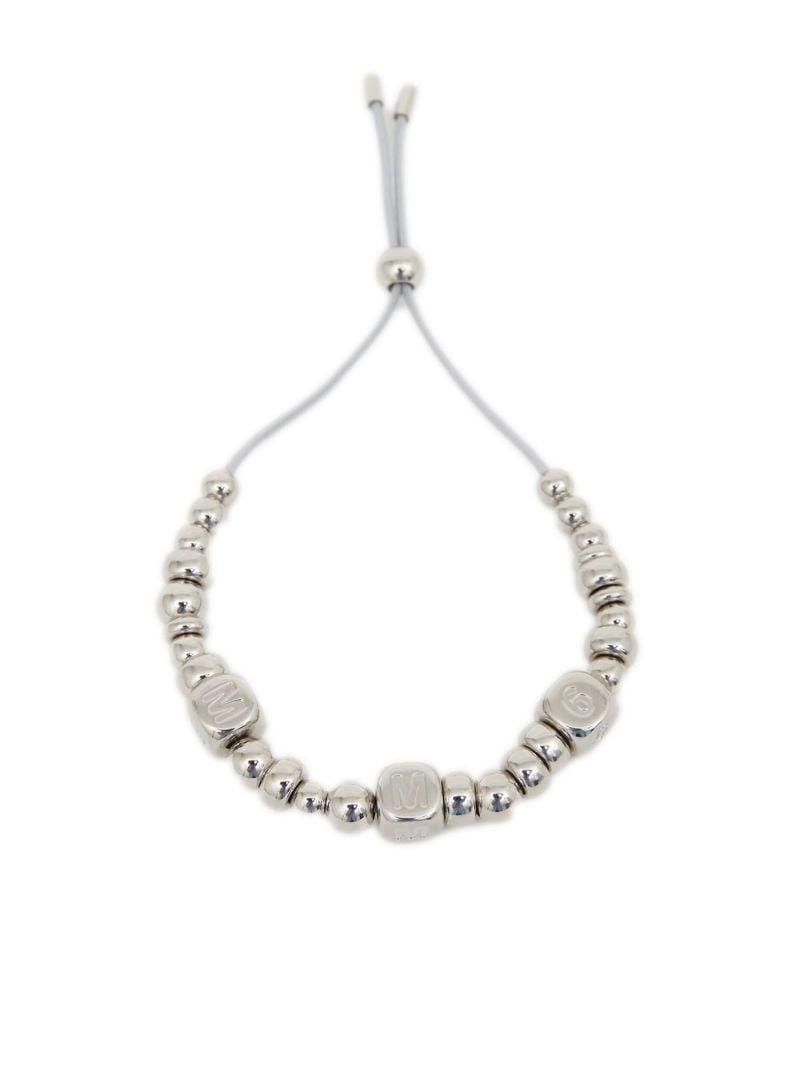 Silver-tone Bead Logo Bracelet