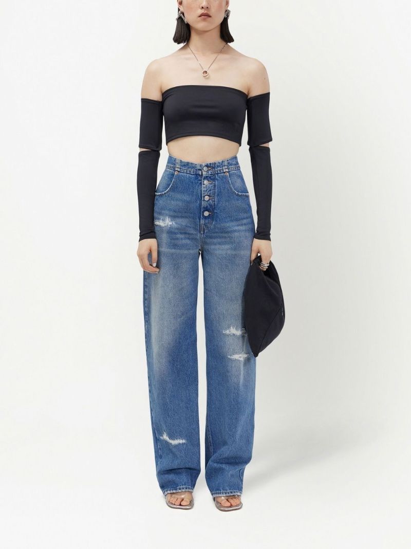 Black Embroidered-logo Top Set