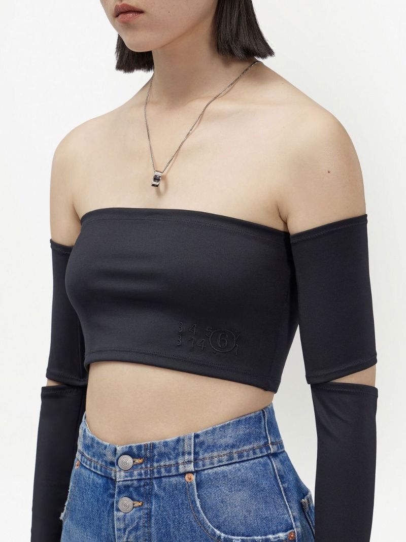 Black Embroidered-logo Top Set