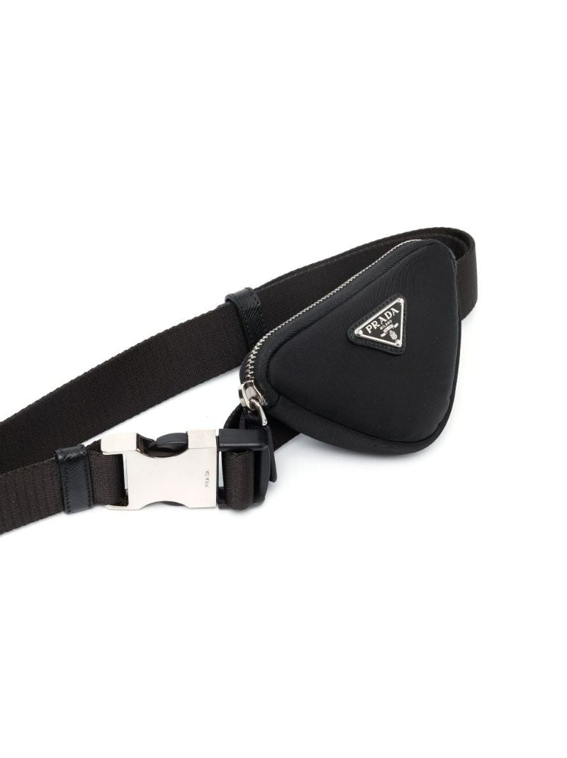 Black Re-nylon Belt with Pouch Bag