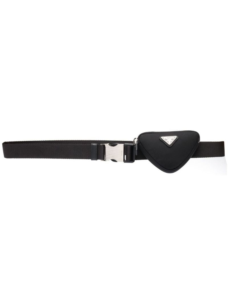Black Re-nylon Belt with Pouch Bag