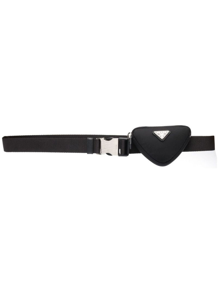 Black Re-nylon Belt with Pouch Bag
