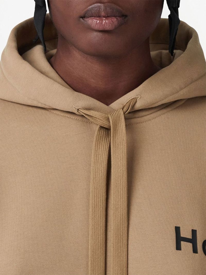 Neutral Horseferry Print Cropped Hoodie