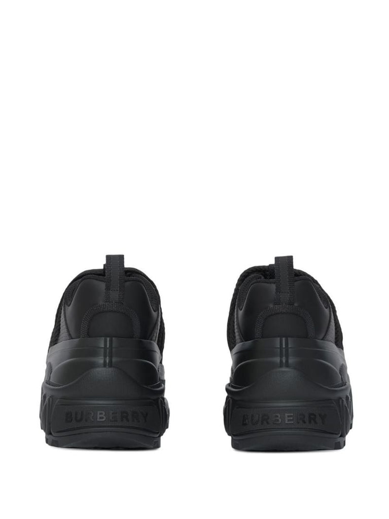 Black Lace-detail Leather Sneakers