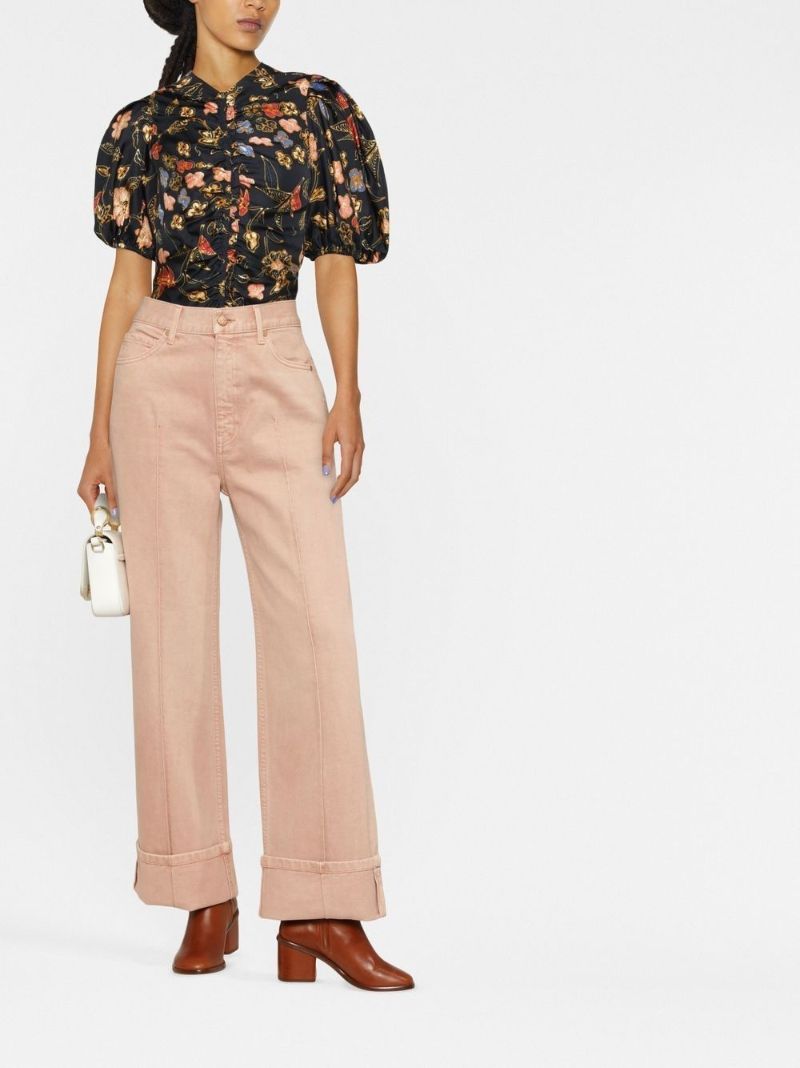 Pink Genevieve Wide Leg Jeans