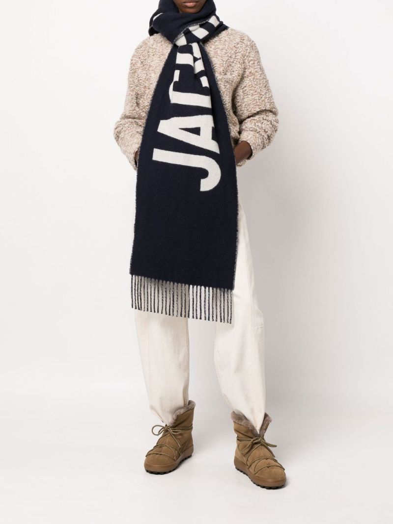 Blue L'Ã_x0083_Â©charpe Logo Virgin Wool Scarf