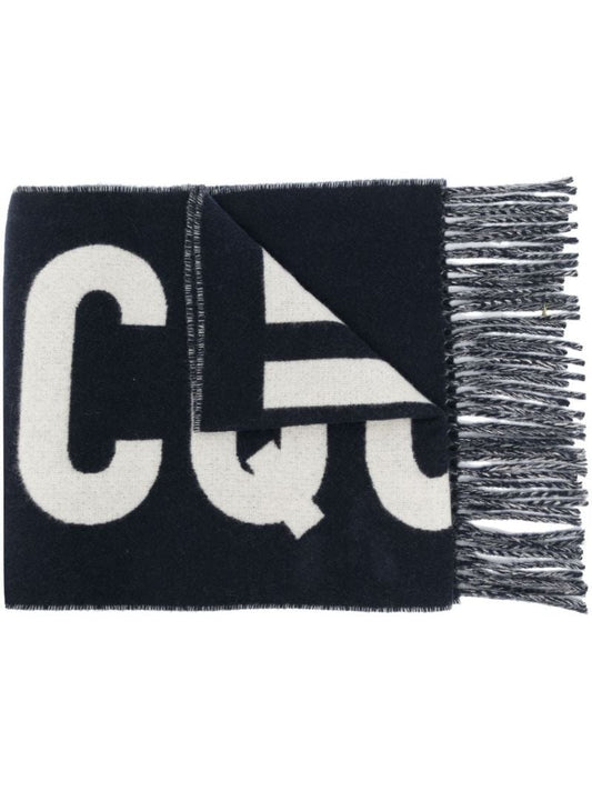 Blue L'Ã_x0083_Â©charpe Logo Virgin Wool Scarf