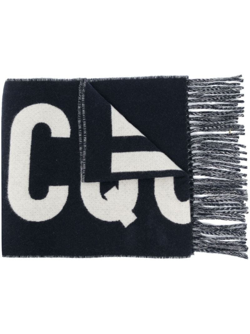 Blue L'Ã_x0083_Â©charpe Logo Virgin Wool Scarf