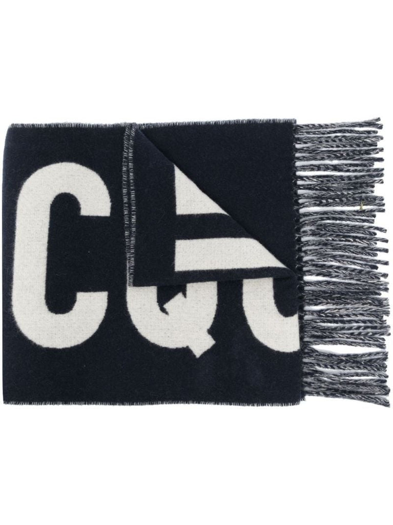Blue L'Ã_x0083_Â©charpe Logo Virgin Wool Scarf