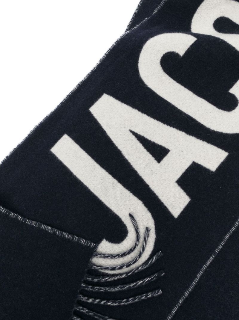 Blue L'Ã_x0083_Â©charpe Logo Virgin Wool Scarf