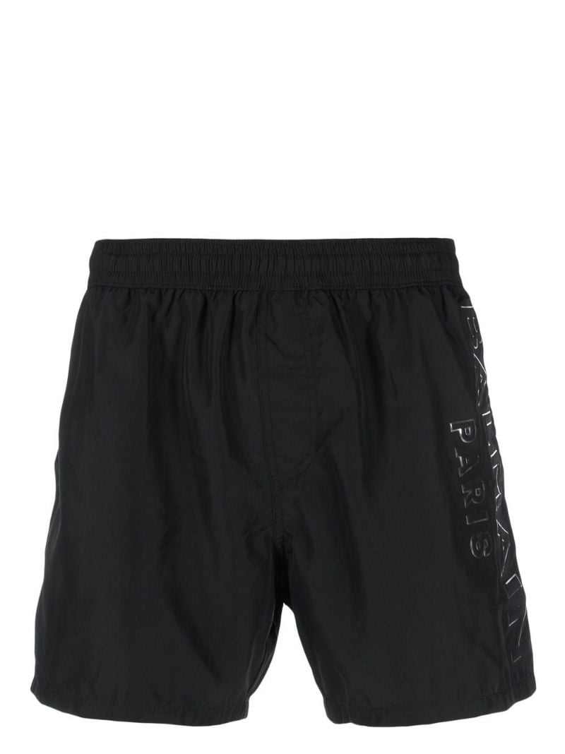 Black Logo Print Swim Shorts