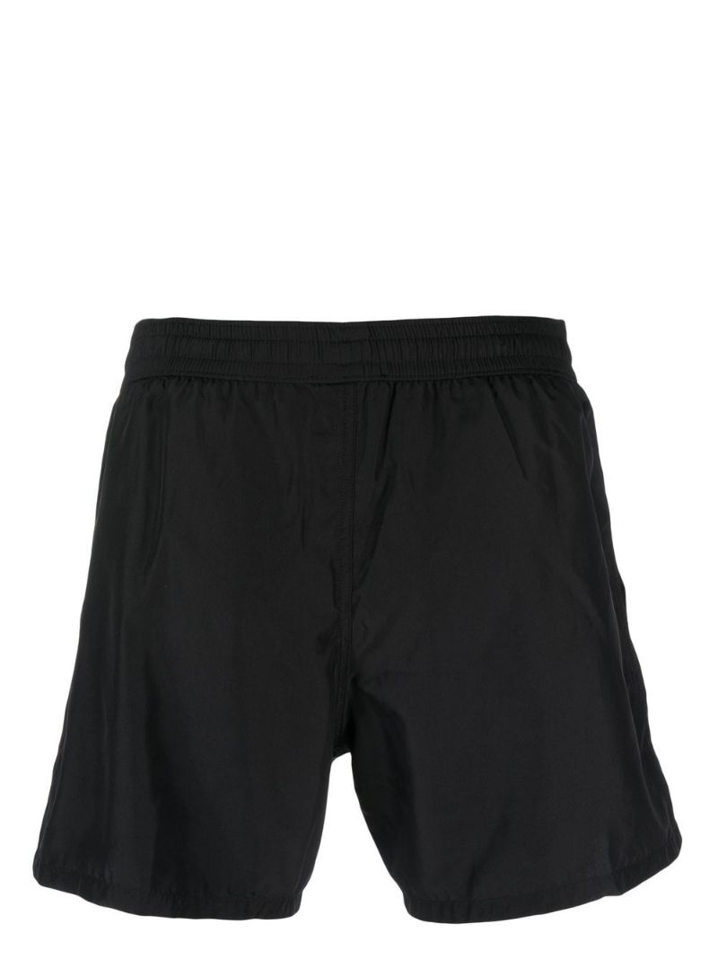 Black Logo Print Swim Shorts