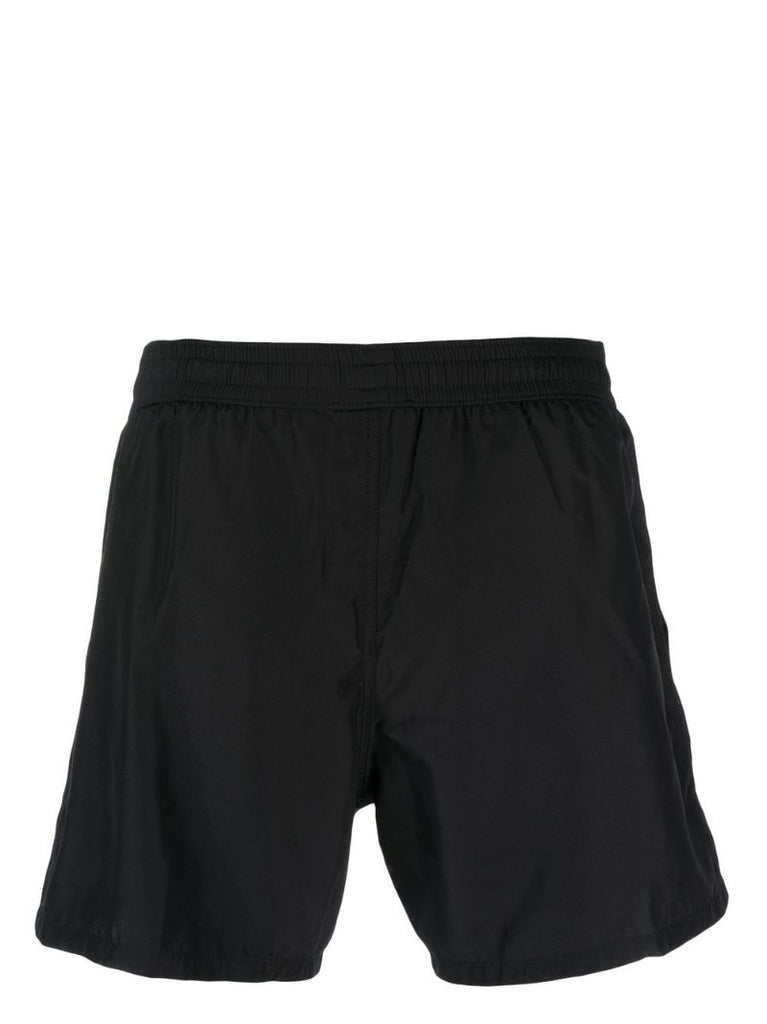 Black Logo Print Swim Shorts