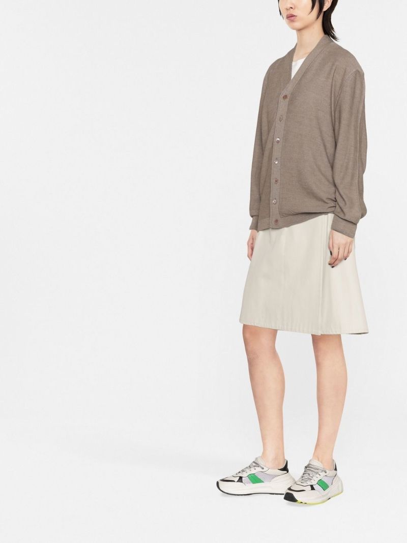 Grey V-neck Buttoned Cardigan