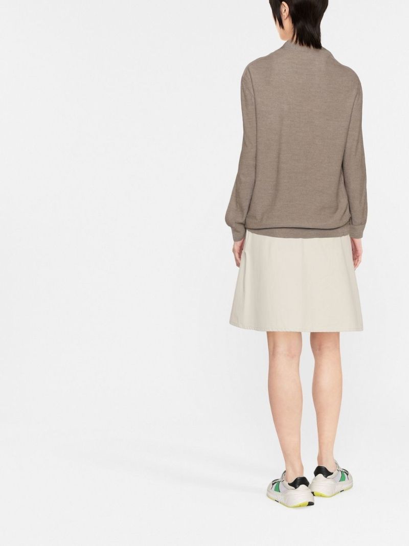 Grey V-neck Buttoned Cardigan