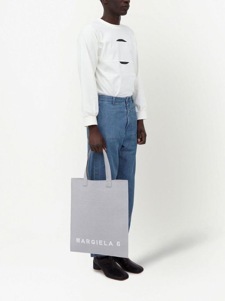 Silver Logo-jacquard Tote Bag