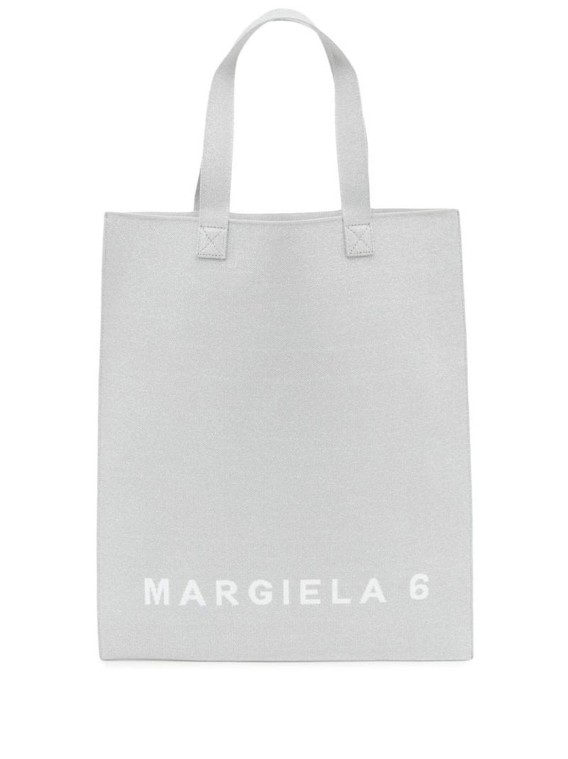 Silver Logo-jacquard Tote Bag