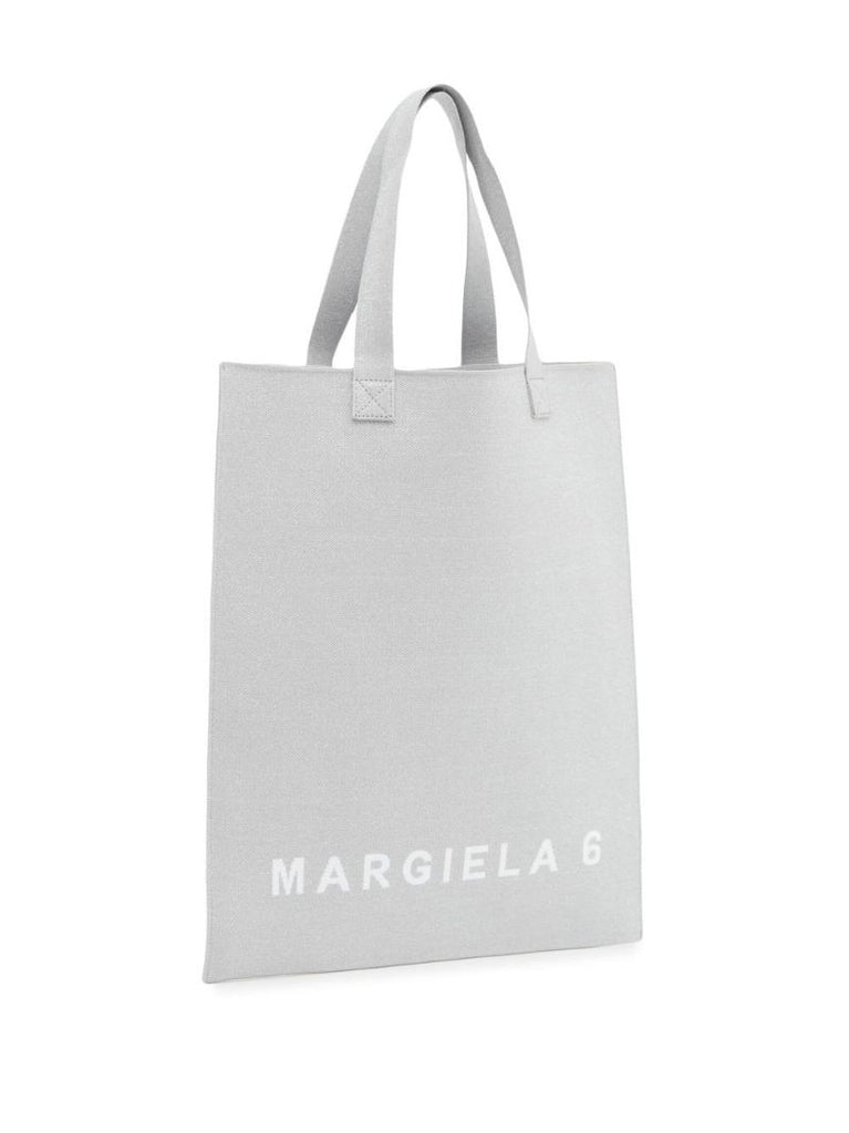 Silver Logo-jacquard Tote Bag