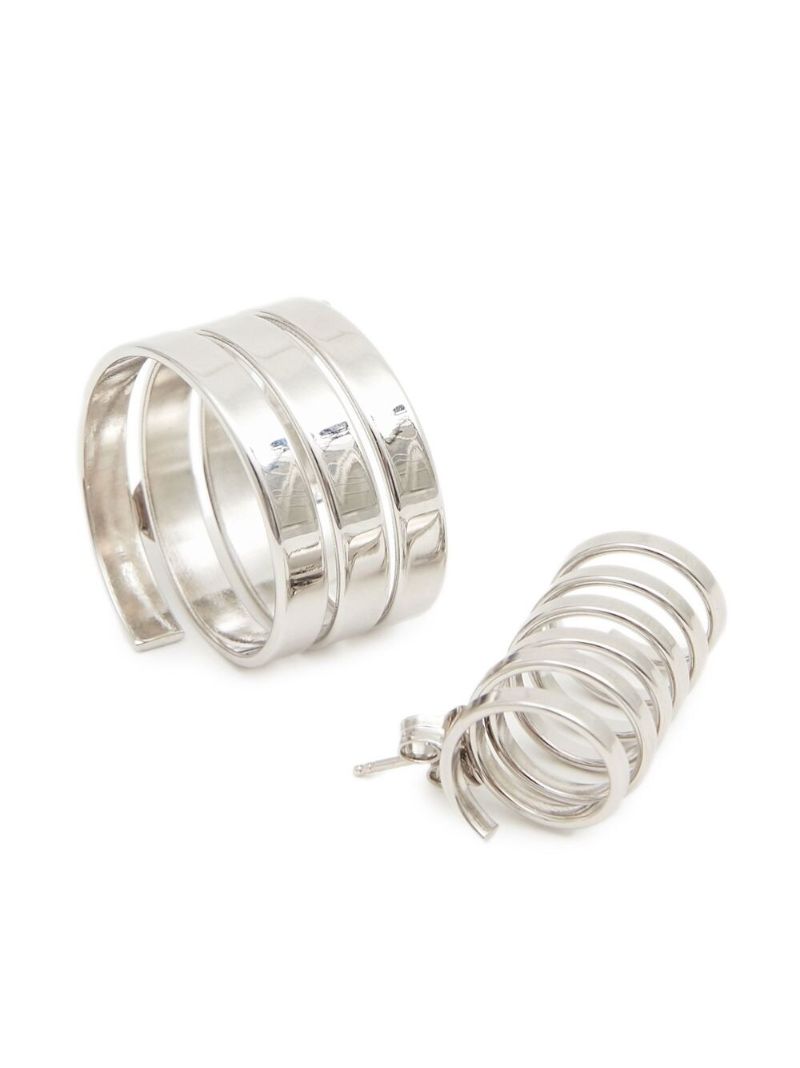 Silver-tone Stream Drop Earrings