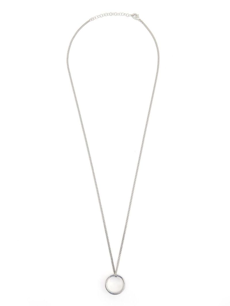 Silver-tone Chain-link Pendant Necklace