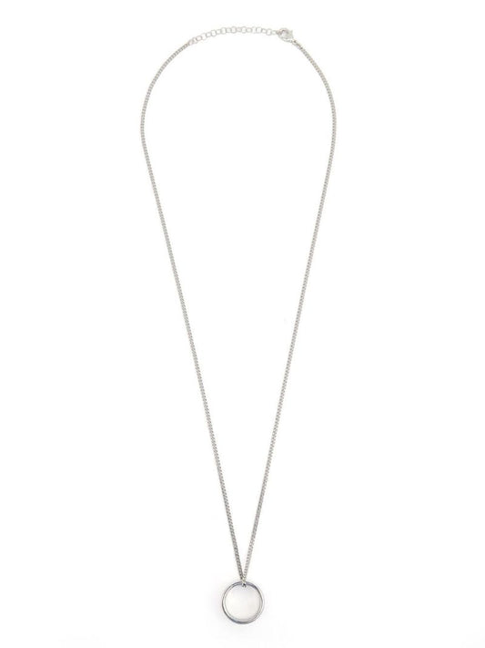 Silver-tone Chain-link Pendant Necklace
