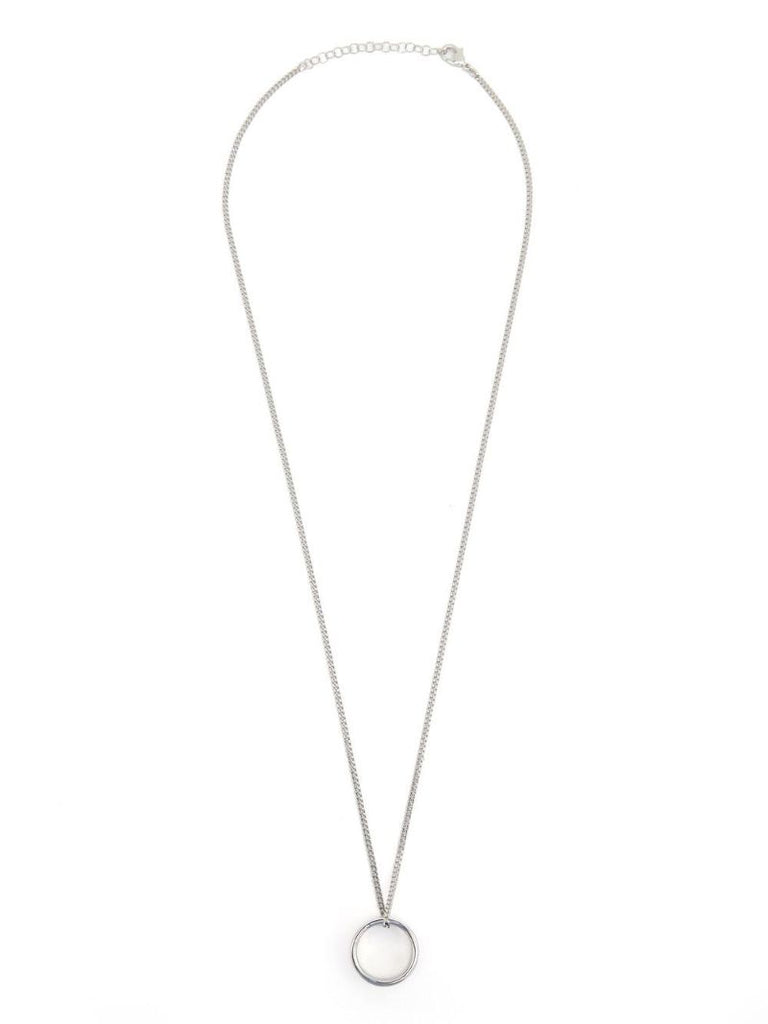 Silver-tone Chain-link Pendant Necklace