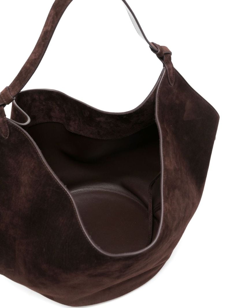 Brown Medium Lotus Suede Tote Bag
