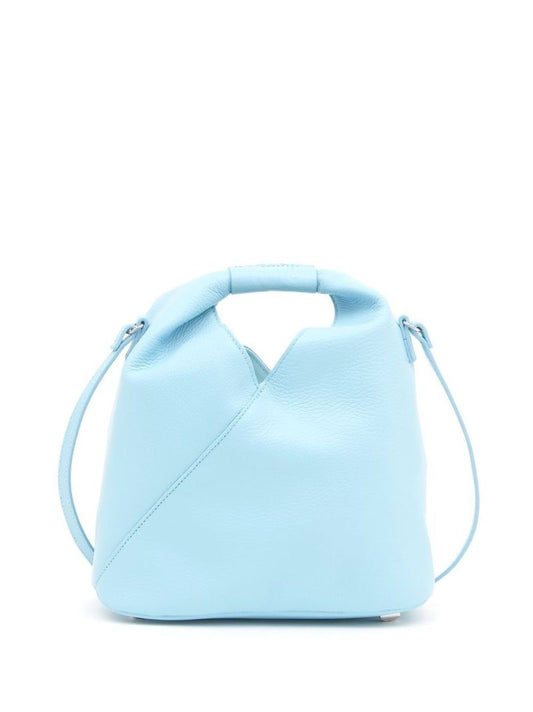 Blue Triangle Leather Top-handle Bag