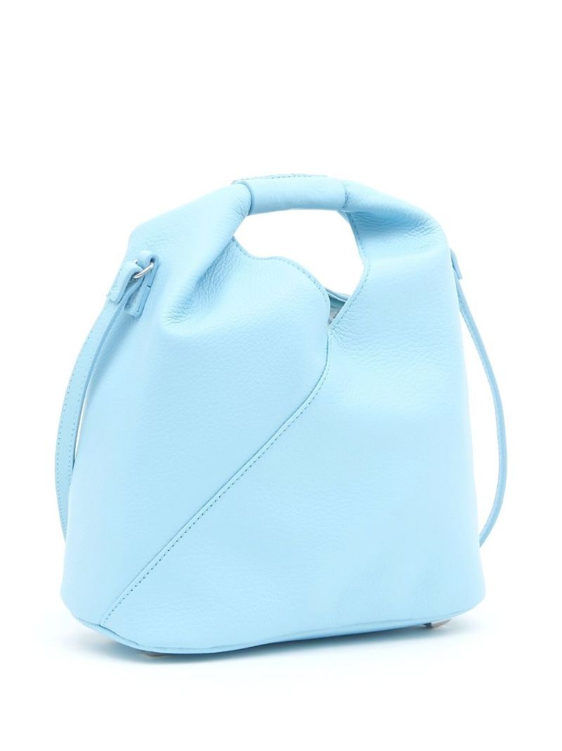 Blue Triangle Leather Top-handle Bag