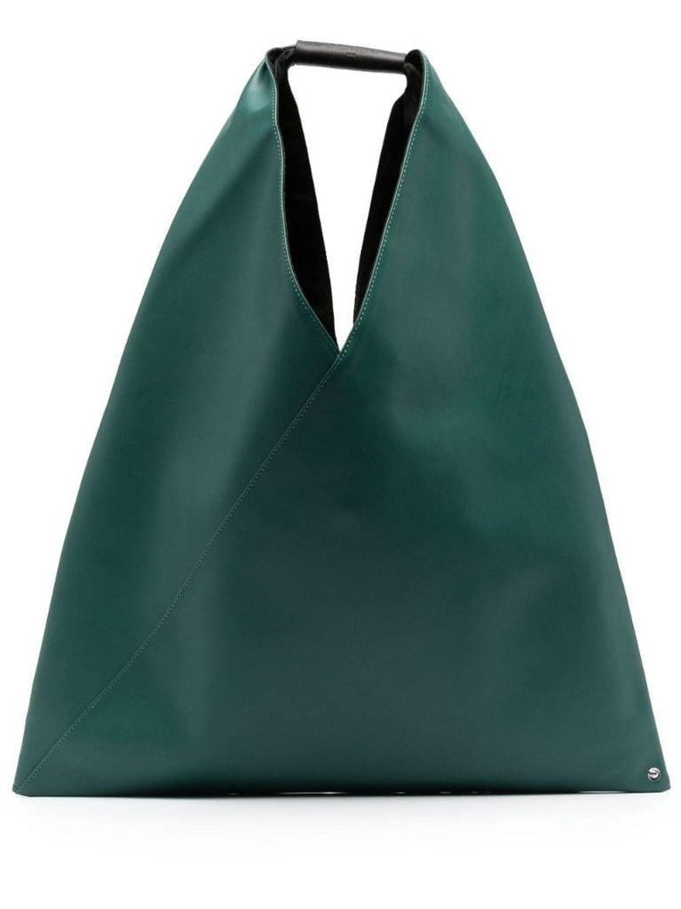 Green Japanese Leather Tote Bag